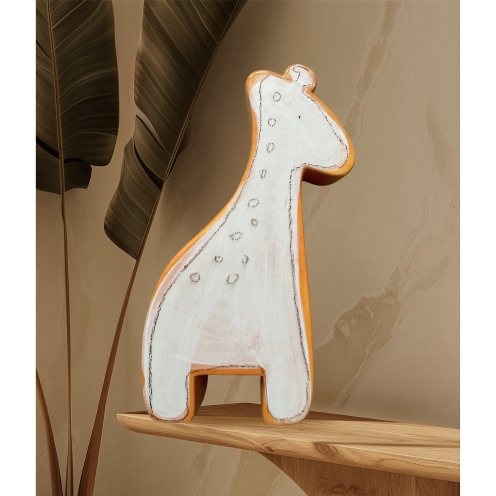 GIRAFFE BANK Alex Marshall Studios Orange & White 12" Tall Ceramic Coin Bank